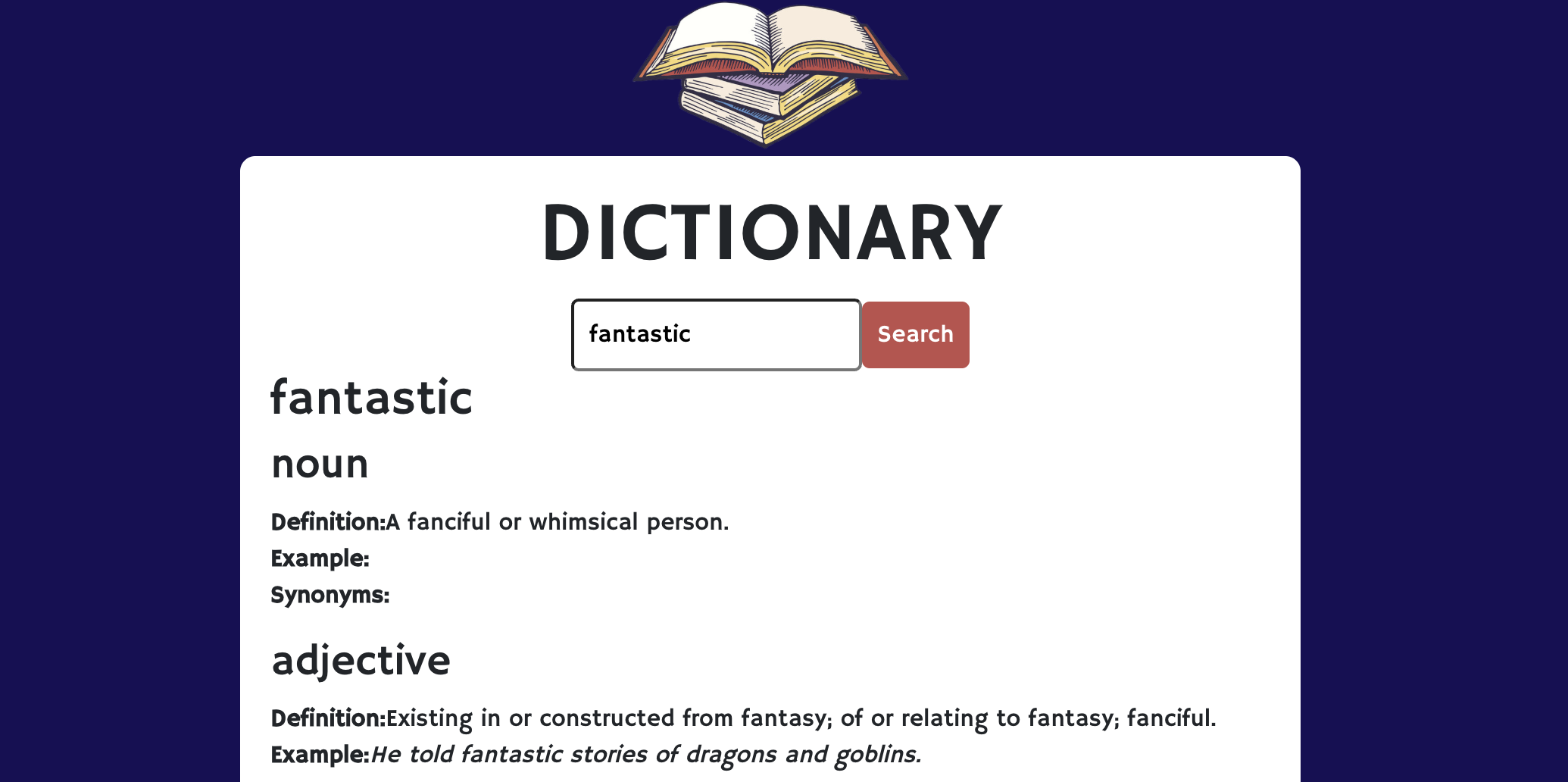 dictionary preview