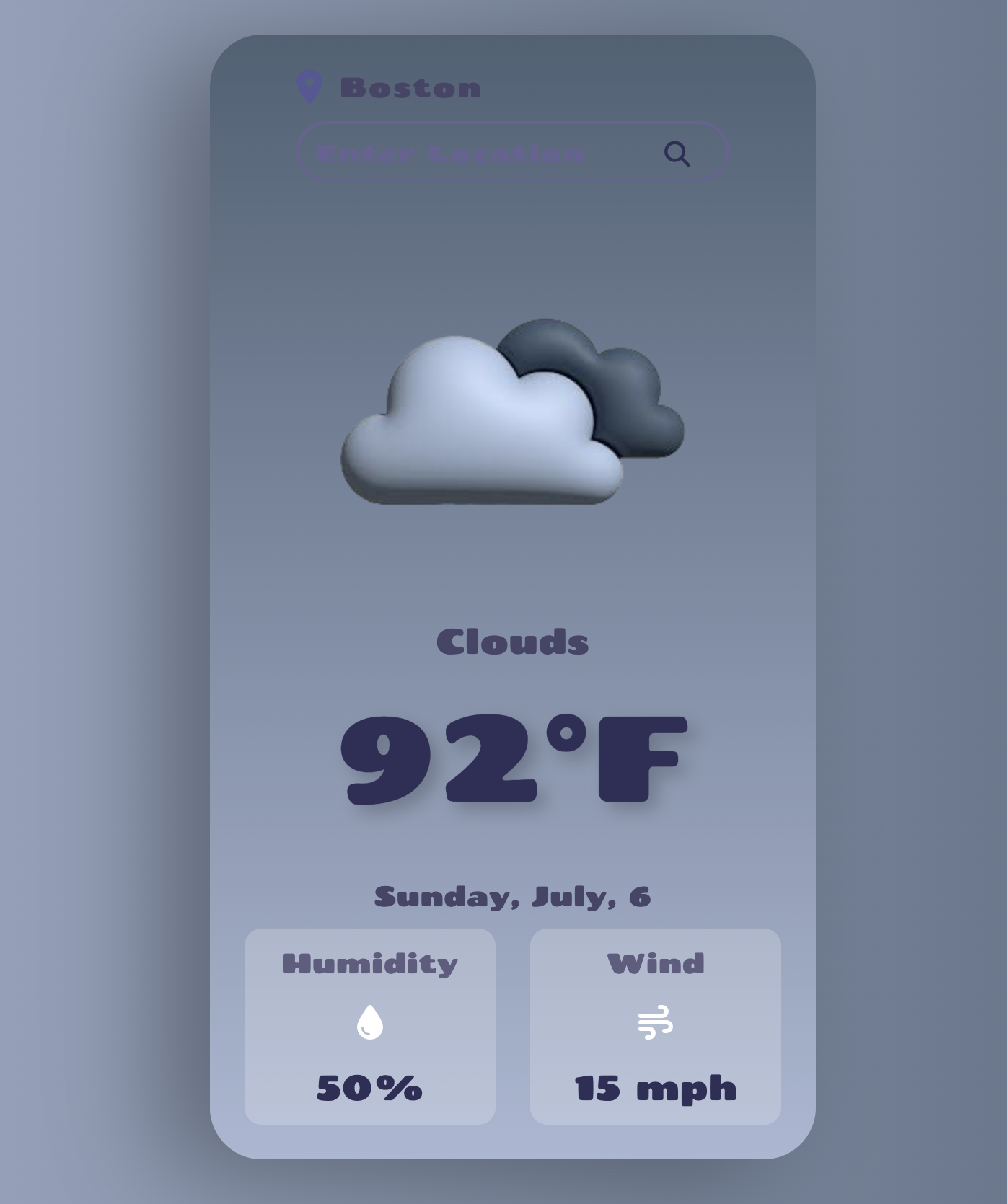 Weather app screenshot
