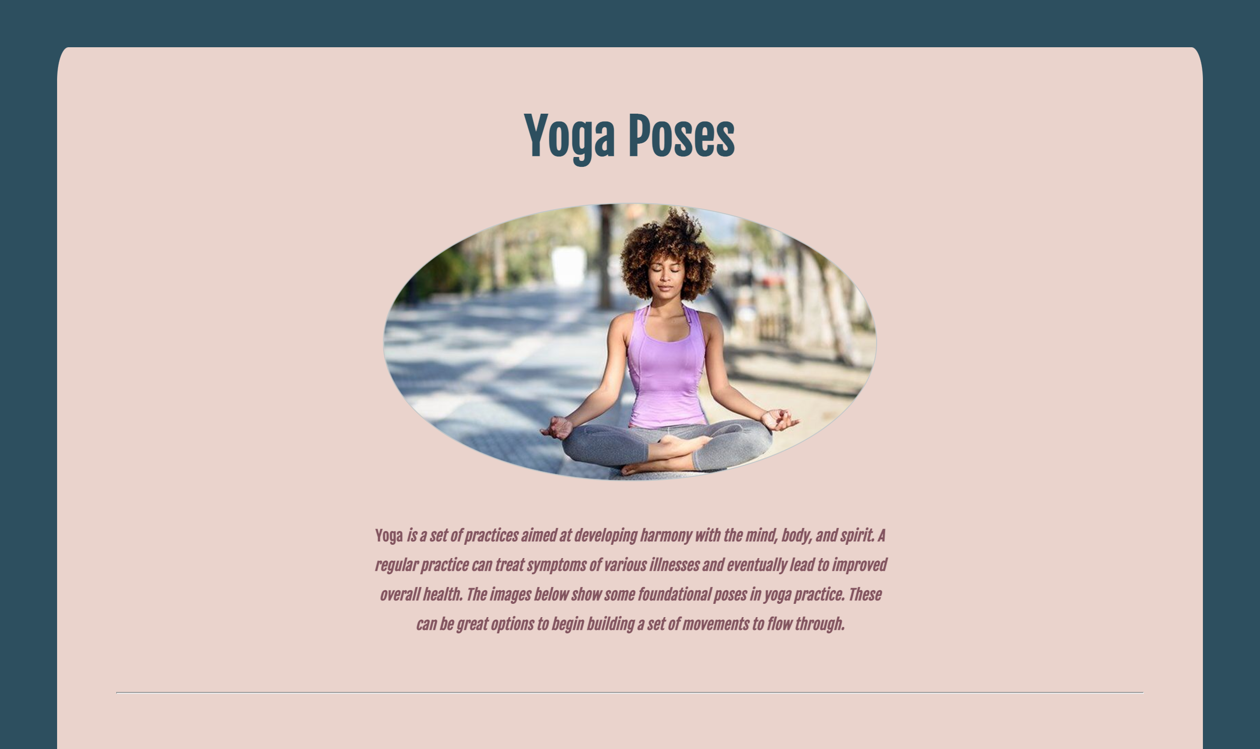 yoga page project preview